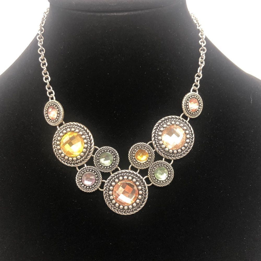 Premier Designs Multi Color Crystals on Silvertone